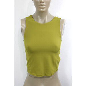 Lululemon Nulu Twist-Back Yoga Tank Top Crop Women's 2 Green Gold Shelf Bra
